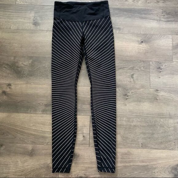 Lululemon Speed Wunder Under Reflective High Rise Black Gold Stripes 6 - Picture 2 of 5